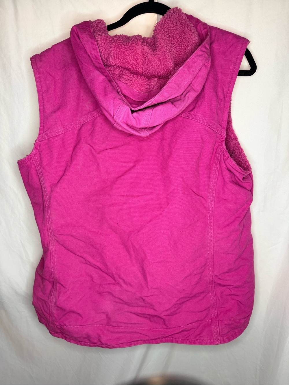 Carhartt Women's Hot Pink Sherpa Hooded Vest - Picture 5 of 5